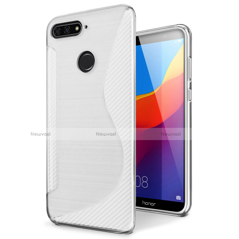 S-Line Transparent Gel Soft Case Cover for Huawei Enjoy 8e White