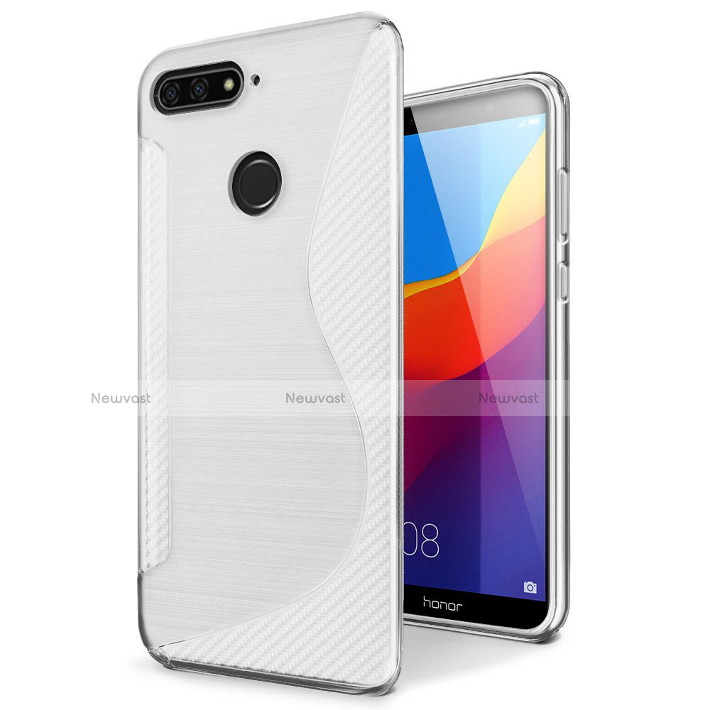 S-Line Transparent Gel Soft Case Cover for Huawei Y6 Prime (2018) White