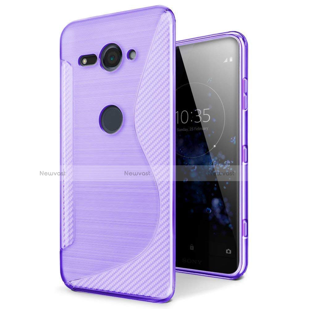 S-Line Transparent Gel Soft Case Cover for Sony Xperia XZ2 Compact Purple