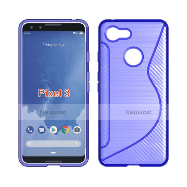 S-Line Transparent Gel Soft Case for Google Pixel 3 Purple