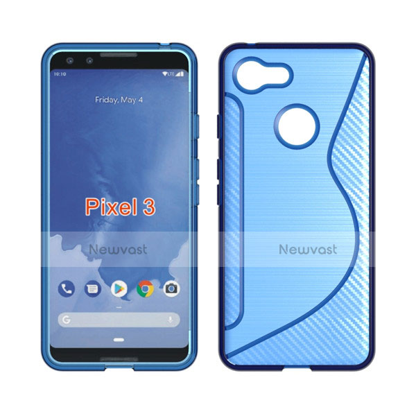 S-Line Transparent Gel Soft Case for Google Pixel 3 Sky Blue