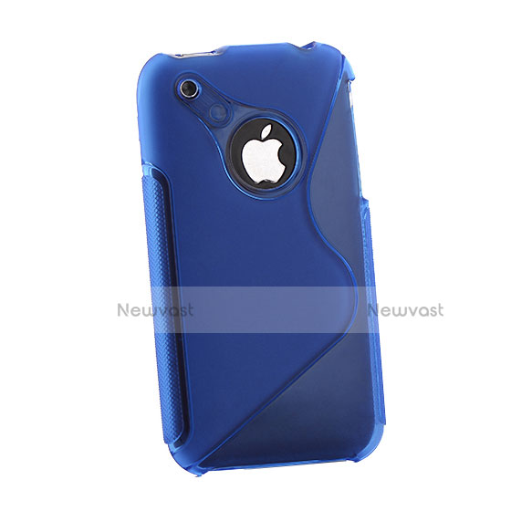 S-Line Transparent Soft Case Gel for Apple iPhone 3G 3GS Blue