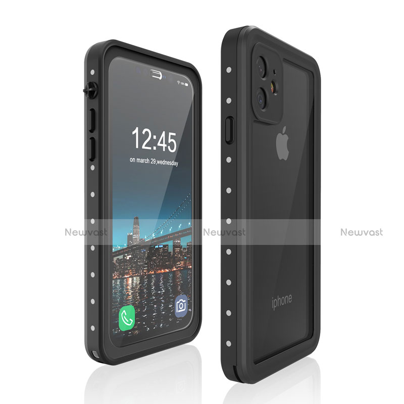 Silicone and Plastic Waterproof Cover Case 360 Degrees Underwater Shell for Apple iPhone 11 Black