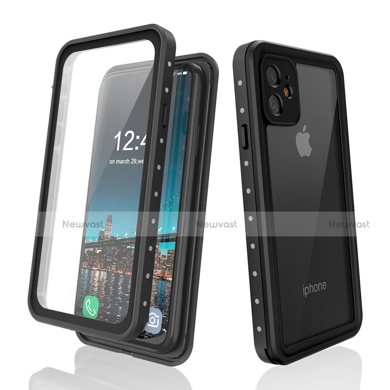 Silicone and Plastic Waterproof Cover Case 360 Degrees Underwater Shell for Apple iPhone 11 Black