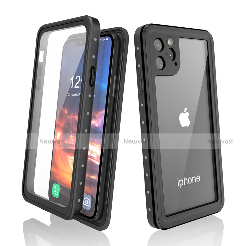 Silicone and Plastic Waterproof Cover Case 360 Degrees Underwater Shell for Apple iPhone 11 Pro Max Black