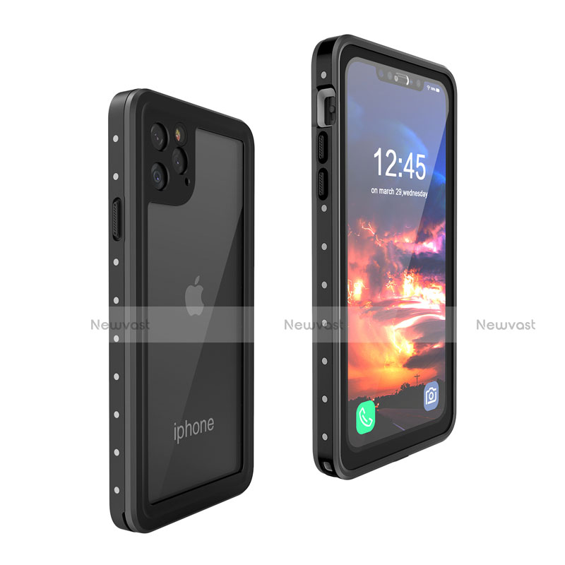 Silicone and Plastic Waterproof Cover Case 360 Degrees Underwater Shell for Apple iPhone 11 Pro Max Black