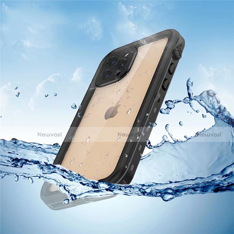 Silicone and Plastic Waterproof Cover Case 360 Degrees Underwater Shell for Apple iPhone 12 Pro