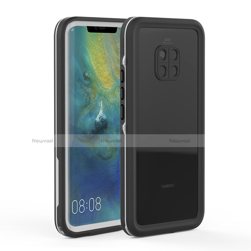 Silicone and Plastic Waterproof Cover Case 360 Degrees Underwater Shell for Huawei Mate 20 Pro Gray