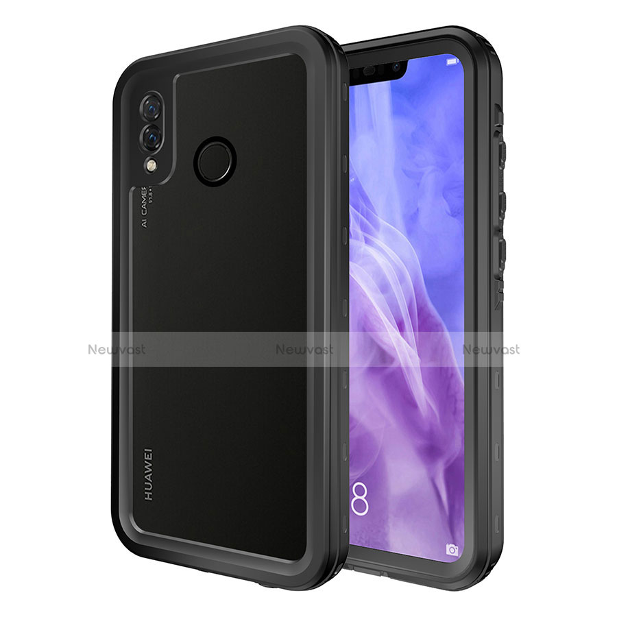 Silicone and Plastic Waterproof Cover Case 360 Degrees Underwater Shell for Huawei P20 Lite Black