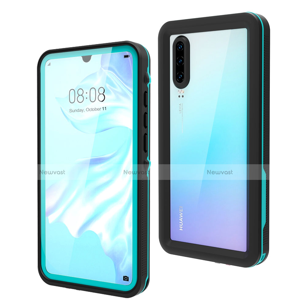 Silicone and Plastic Waterproof Cover Case 360 Degrees Underwater Shell for Huawei P30