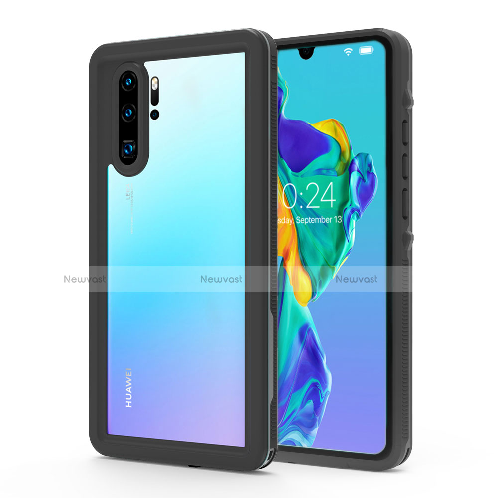 Silicone and Plastic Waterproof Cover Case 360 Degrees Underwater Shell for Huawei P30 Pro New Edition Black