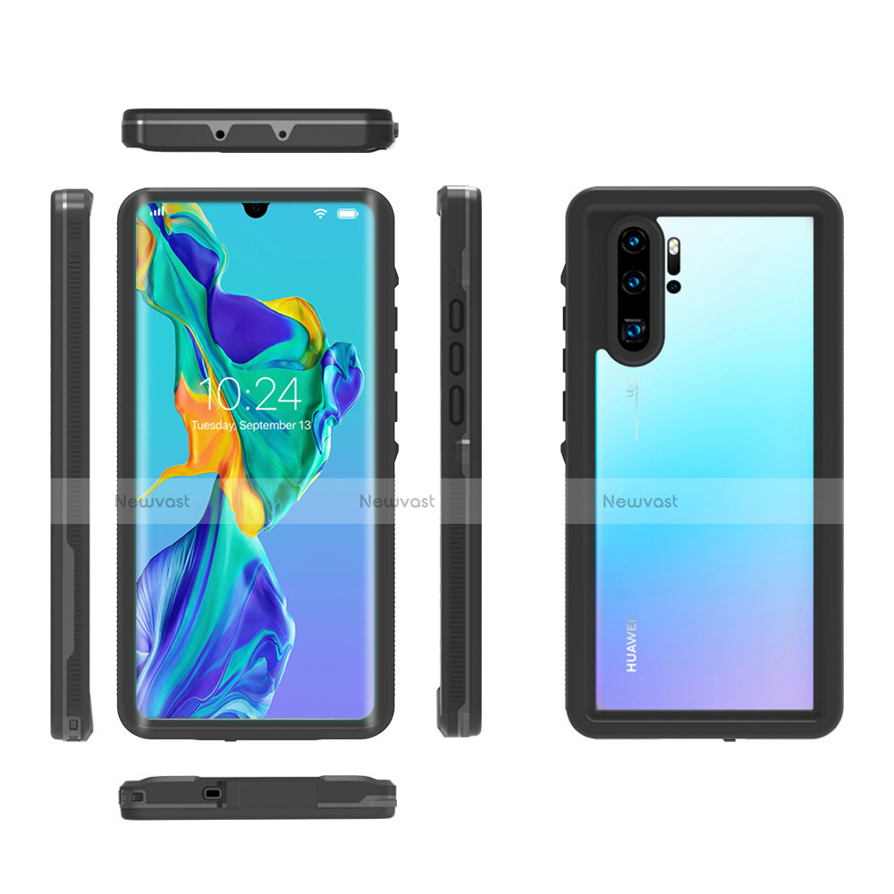 Silicone and Plastic Waterproof Cover Case 360 Degrees Underwater Shell for Huawei P30 Pro New Edition Black