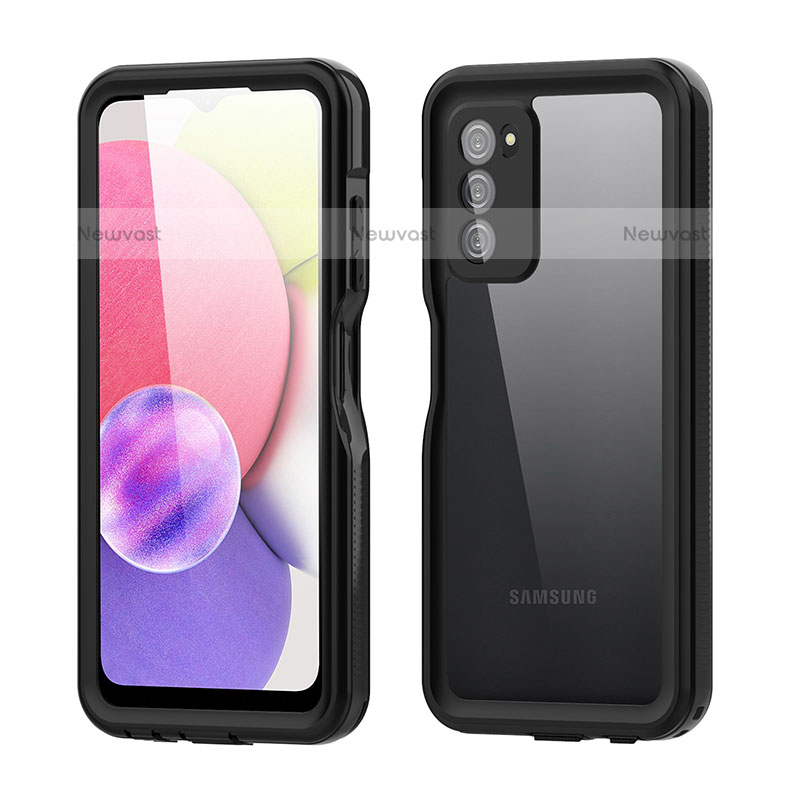 Silicone and Plastic Waterproof Cover Case 360 Degrees Underwater Shell for Samsung Galaxy A02s Black