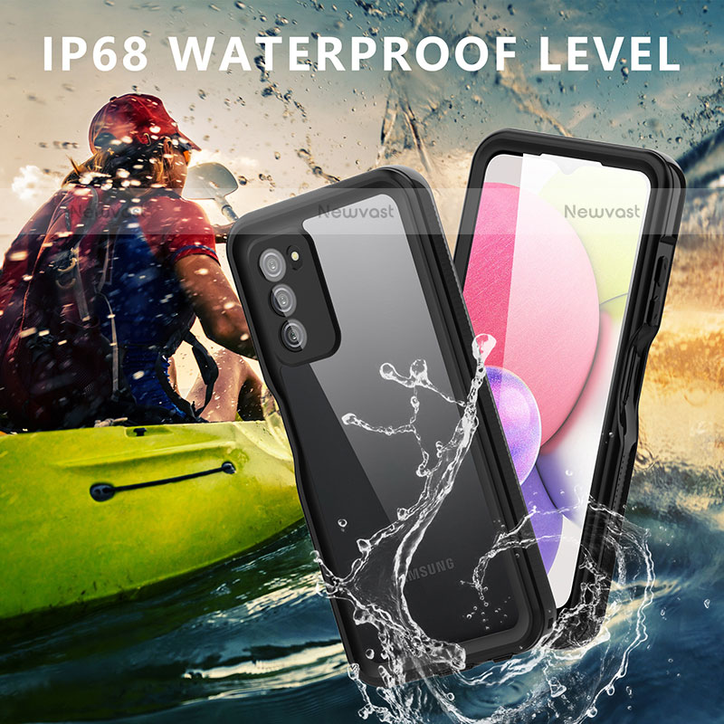 Silicone and Plastic Waterproof Cover Case 360 Degrees Underwater Shell for Samsung Galaxy A02s Black