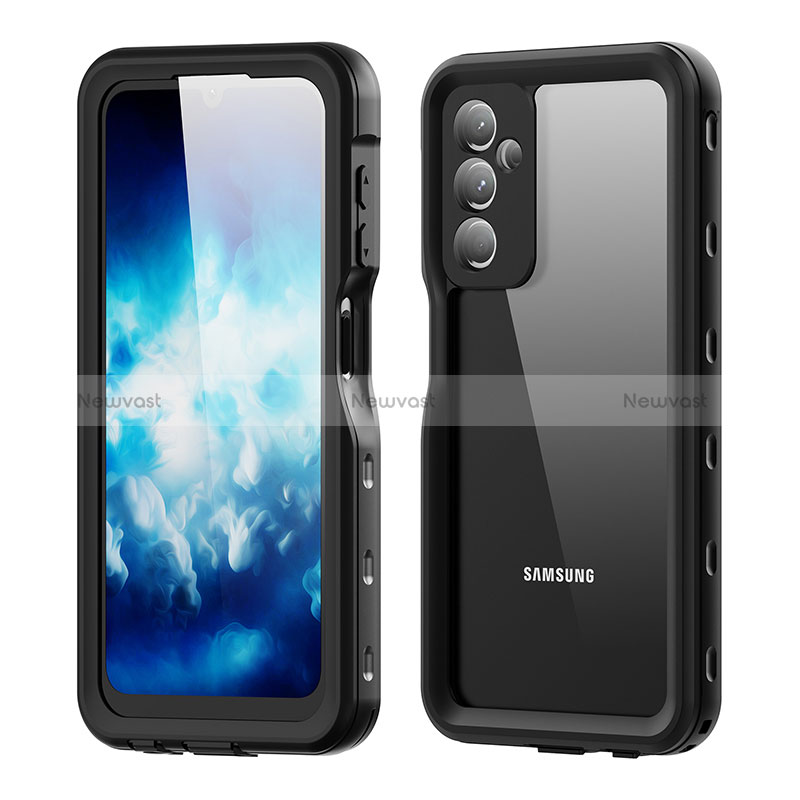 Silicone and Plastic Waterproof Cover Case 360 Degrees Underwater Shell for Samsung Galaxy A25 5G Black