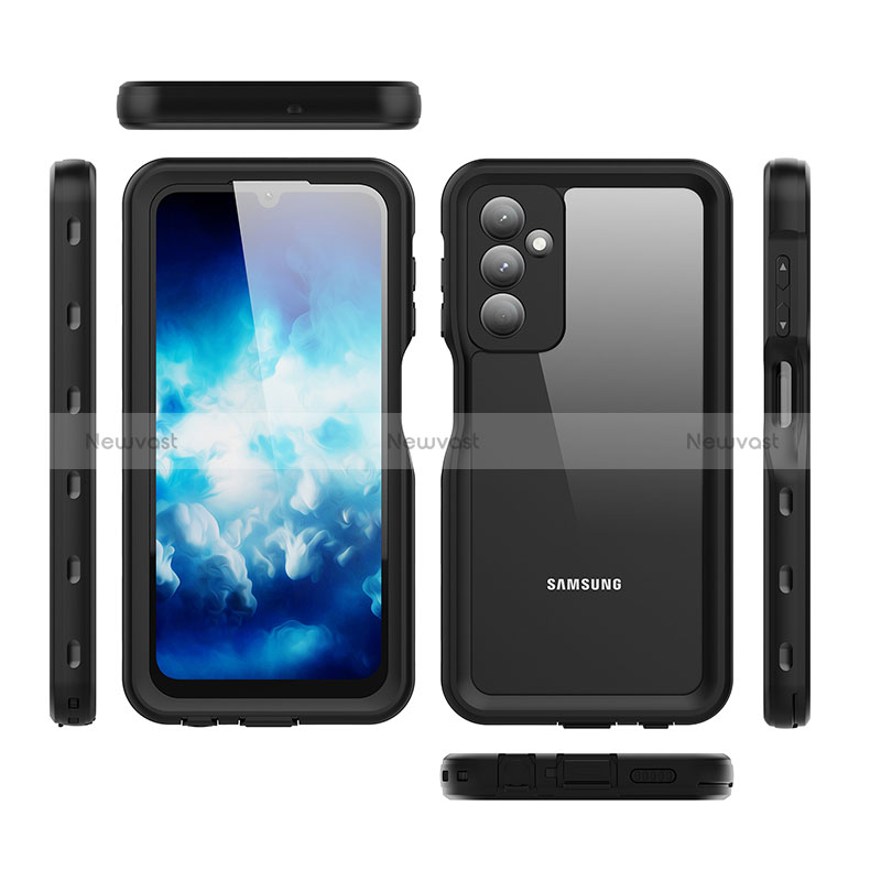 Silicone and Plastic Waterproof Cover Case 360 Degrees Underwater Shell for Samsung Galaxy A25 5G Black