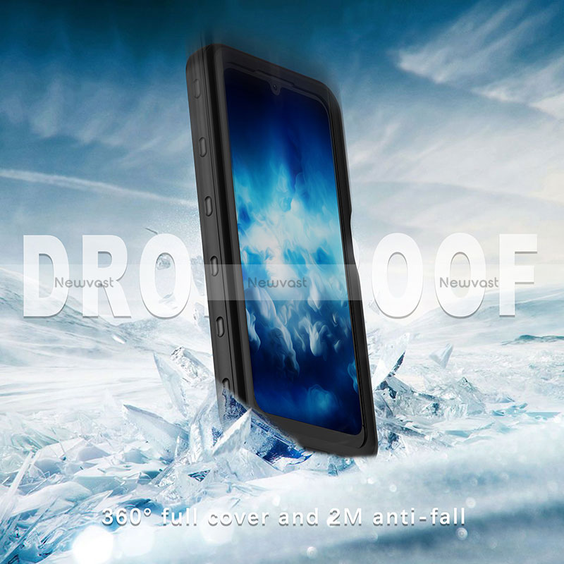 Silicone and Plastic Waterproof Cover Case 360 Degrees Underwater Shell for Samsung Galaxy A25 5G Black