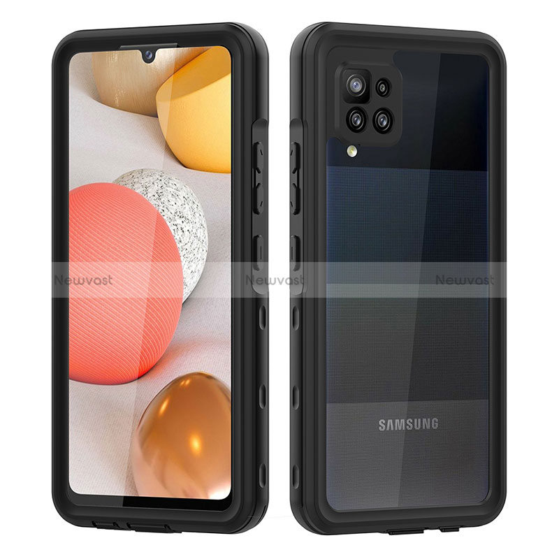 Silicone and Plastic Waterproof Cover Case 360 Degrees Underwater Shell for Samsung Galaxy A42 5G Black