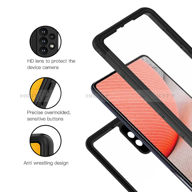 Silicone and Plastic Waterproof Cover Case 360 Degrees Underwater Shell for Samsung Galaxy A72 4G Black