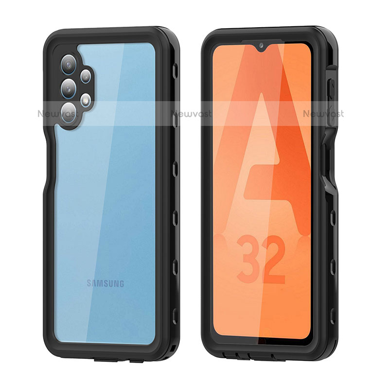 Silicone and Plastic Waterproof Cover Case 360 Degrees Underwater Shell for Samsung Galaxy M32 5G Black