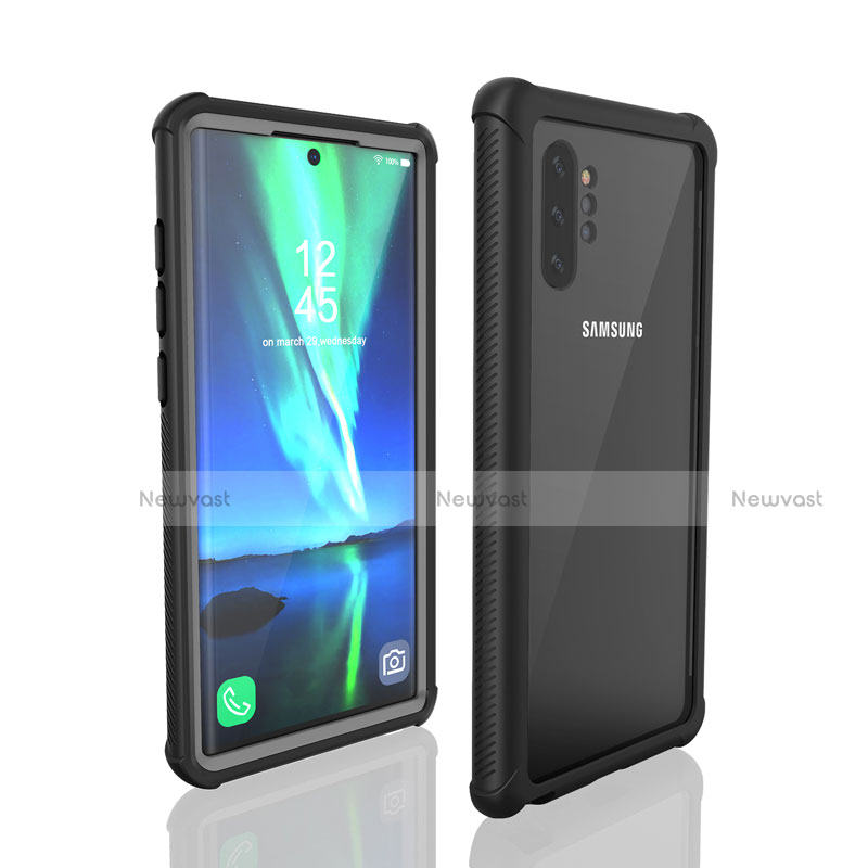 Silicone and Plastic Waterproof Cover Case 360 Degrees Underwater Shell for Samsung Galaxy Note 10 Plus 5G Black