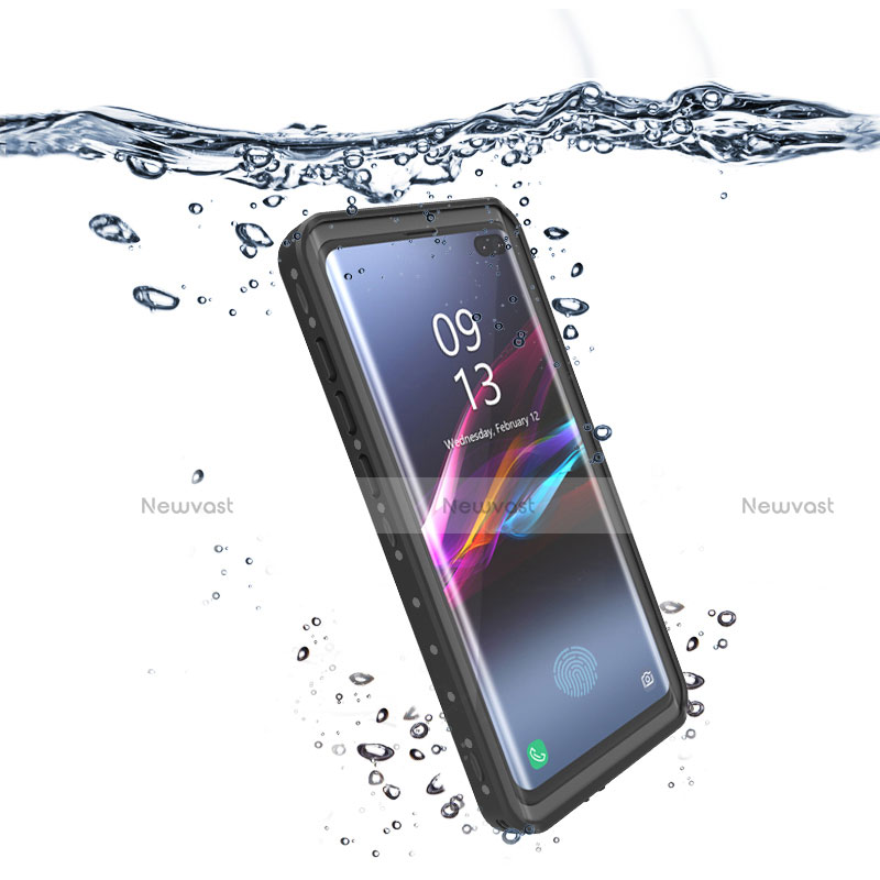 Silicone and Plastic Waterproof Cover Case 360 Degrees Underwater Shell for Samsung Galaxy S10 Black