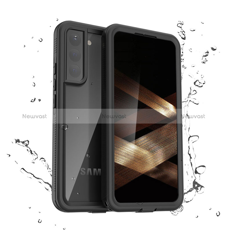 Silicone and Plastic Waterproof Cover Case 360 Degrees Underwater Shell for Samsung Galaxy S24 Plus 5G Black