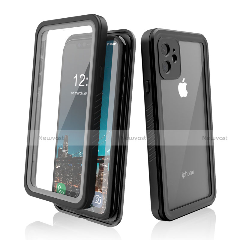 Silicone and Plastic Waterproof Cover Case 360 Degrees Underwater Shell W01 for Apple iPhone 11 Black