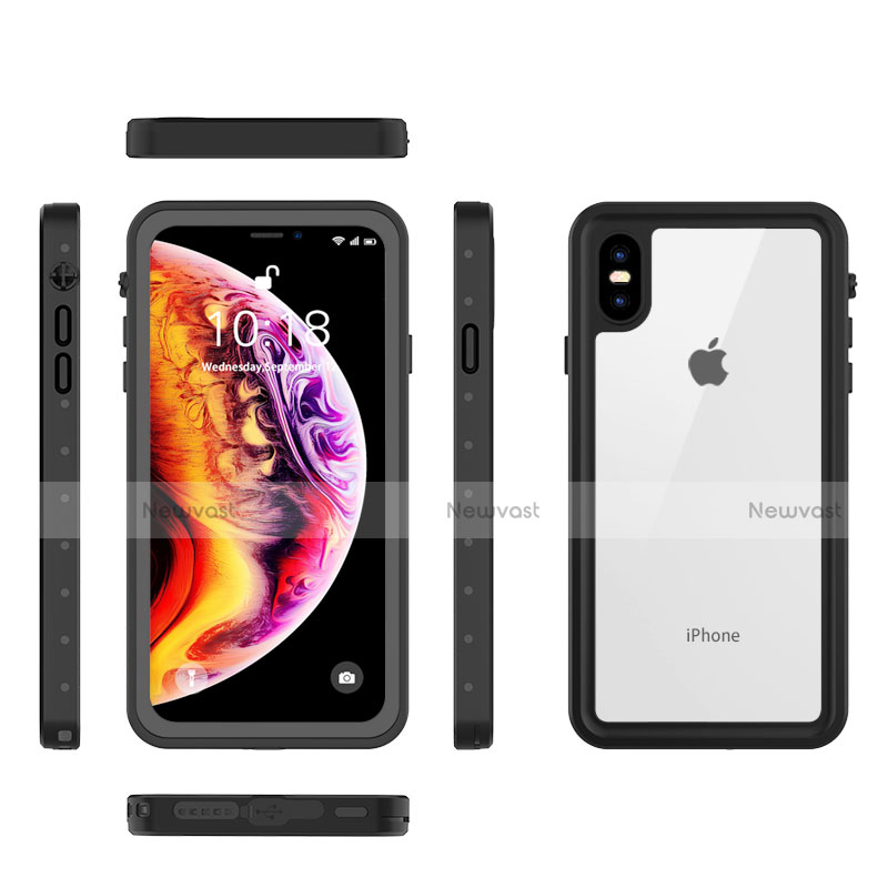 Silicone and Plastic Waterproof Cover Case 360 Degrees Underwater Shell W01 for Apple iPhone X