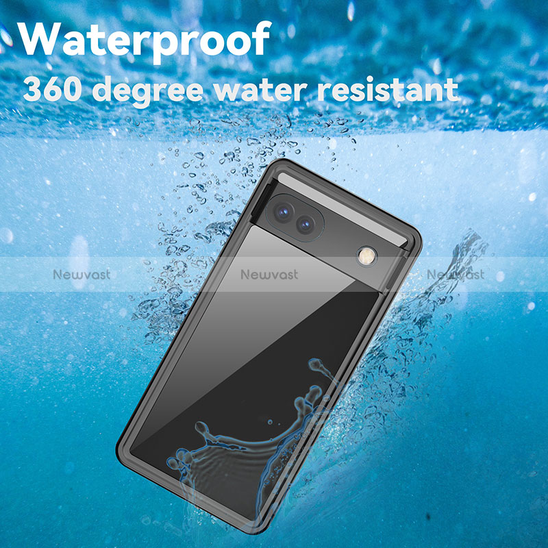 Silicone and Plastic Waterproof Cover Case 360 Degrees Underwater Shell W01 for Google Pixel 6a 5G Black