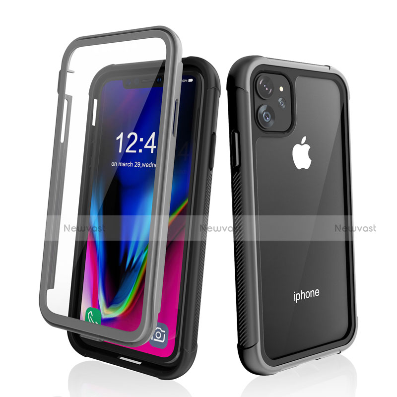 Silicone and Plastic Waterproof Cover Case 360 Degrees Underwater Shell W02 for Apple iPhone 11 Black