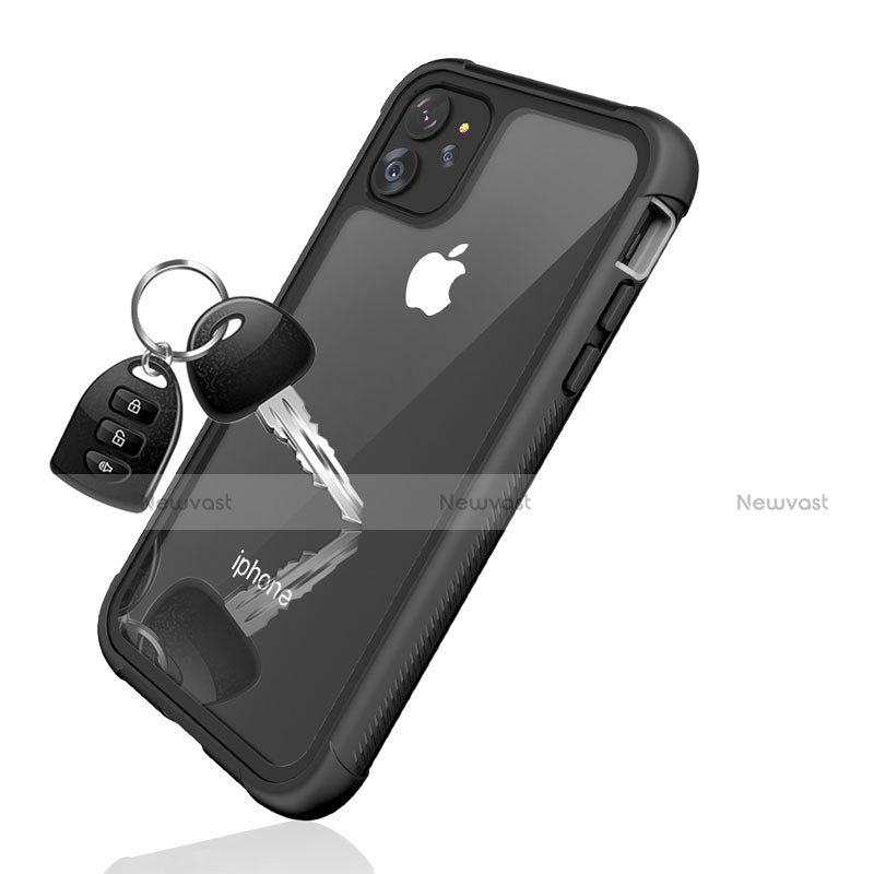 Silicone and Plastic Waterproof Cover Case 360 Degrees Underwater Shell W02 for Apple iPhone 11 Black