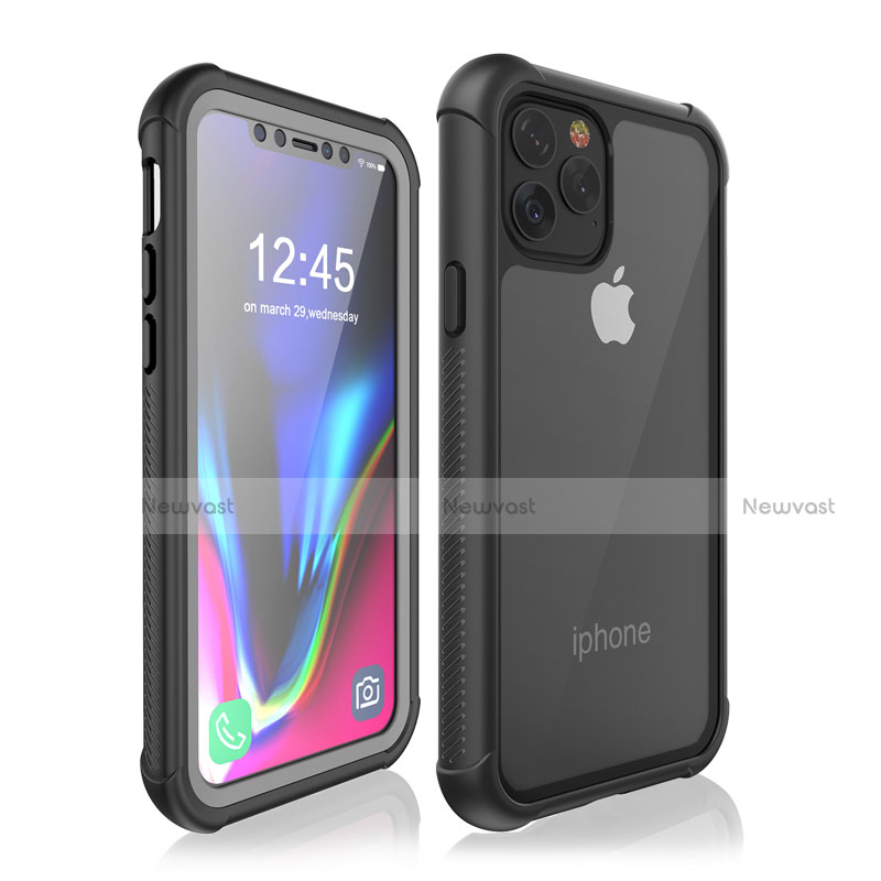 Silicone and Plastic Waterproof Cover Case 360 Degrees Underwater Shell W02 for Apple iPhone 11 Pro Black