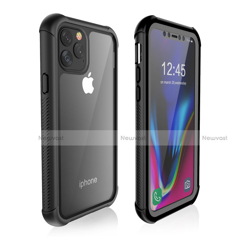 Silicone and Plastic Waterproof Cover Case 360 Degrees Underwater Shell W02 for Apple iPhone 11 Pro Black