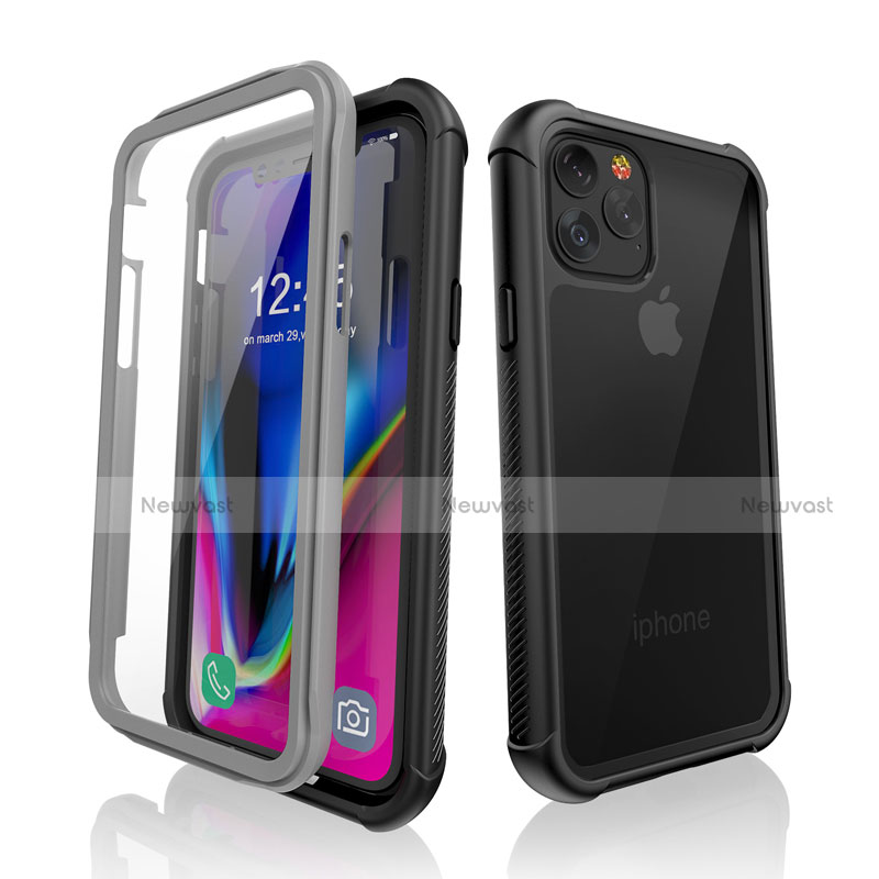 Silicone and Plastic Waterproof Cover Case 360 Degrees Underwater Shell W02 for Apple iPhone 11 Pro Black