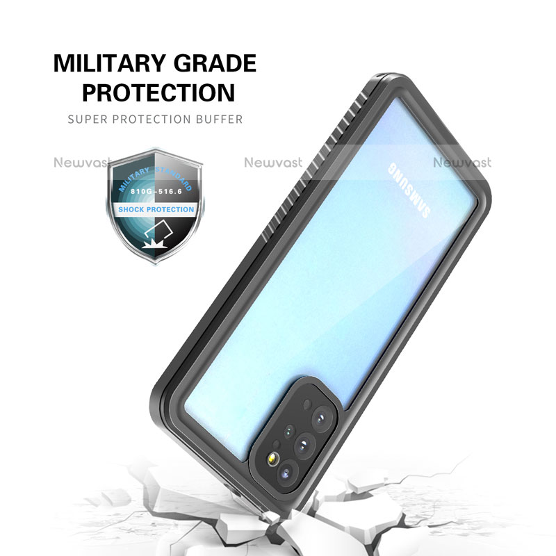 Silicone and Plastic Waterproof Cover Case 360 Degrees Underwater Shell W02 for Samsung Galaxy S20 Plus Black