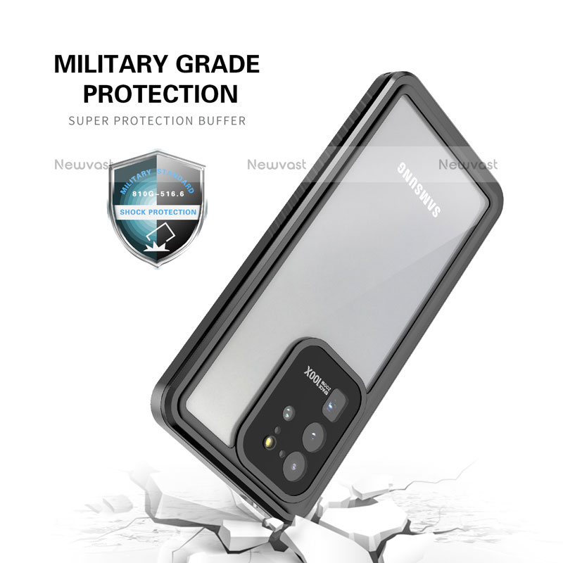 Silicone and Plastic Waterproof Cover Case 360 Degrees Underwater Shell W02 for Samsung Galaxy S20 Ultra 5G Black