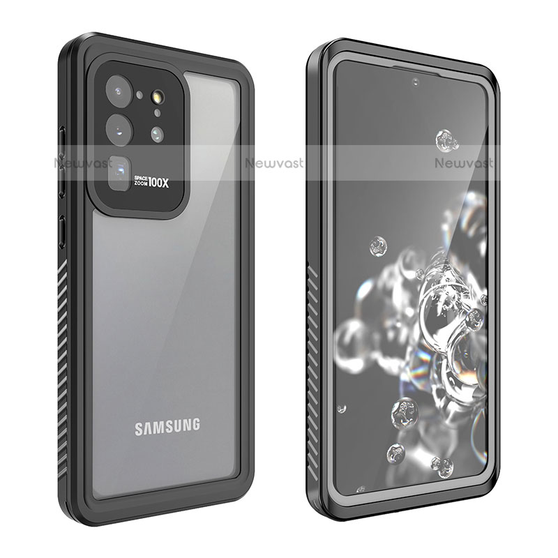 Silicone and Plastic Waterproof Cover Case 360 Degrees Underwater Shell W02 for Samsung Galaxy S20 Ultra Black