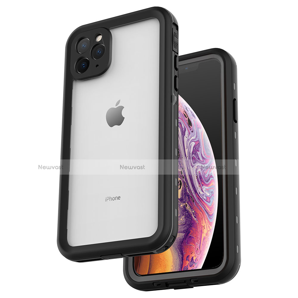 Silicone and Plastic Waterproof Cover Case 360 Degrees Underwater Shell W04 for Apple iPhone 11 Pro Black