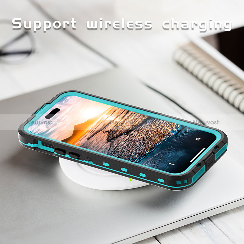 Silicone and Plastic Waterproof Cover Case 360 Degrees Underwater Shell with Mag-Safe Magnetic for Apple iPhone 14