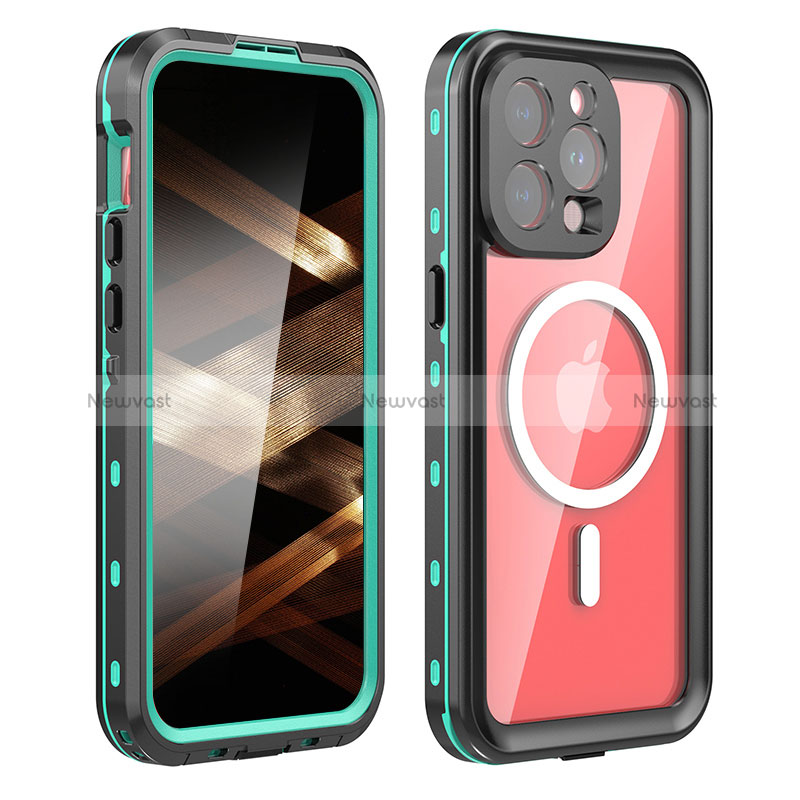 Silicone and Plastic Waterproof Cover Case 360 Degrees Underwater Shell with Mag-Safe Magnetic HJ1 for Apple iPhone 14 Pro Max