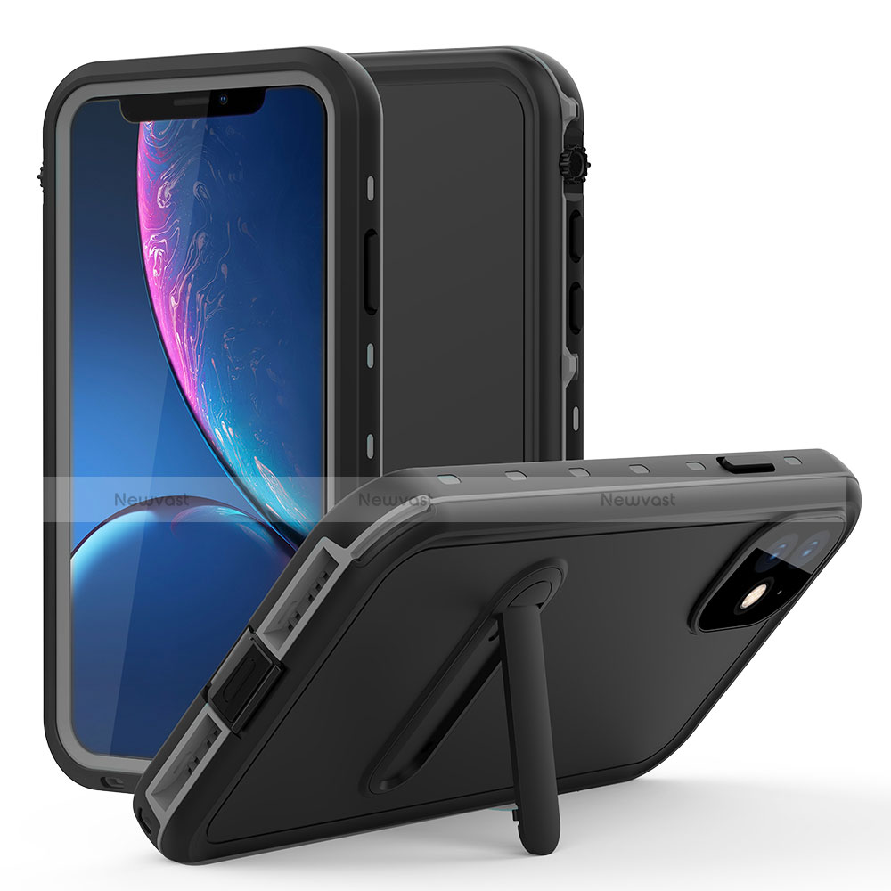 Silicone and Plastic Waterproof Cover Case 360 Degrees Underwater Shell with Stand for Apple iPhone 11