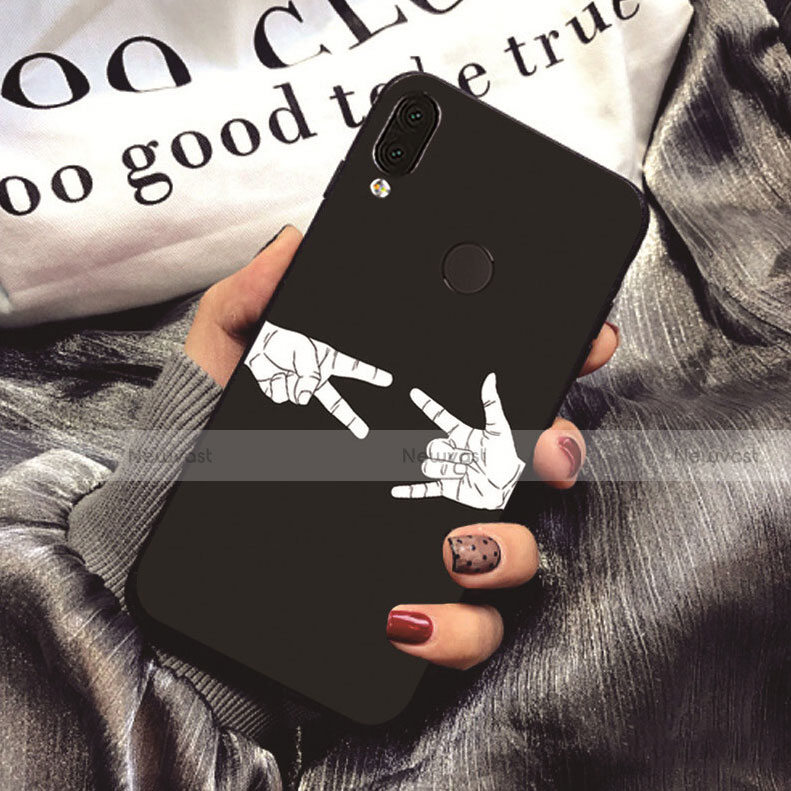 Silicone Candy Rubber Fashionable Pattern Soft Case Cover for Huawei P20 Lite Black