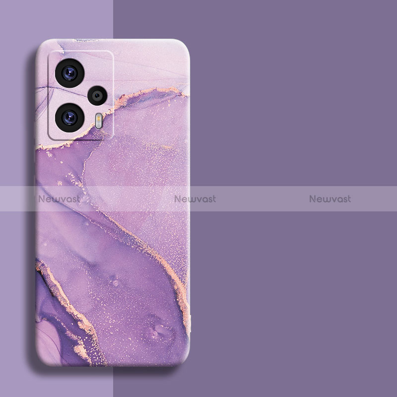 Silicone Candy Rubber Fashionable Pattern Soft Case Cover for Xiaomi Poco F5 5G Purple