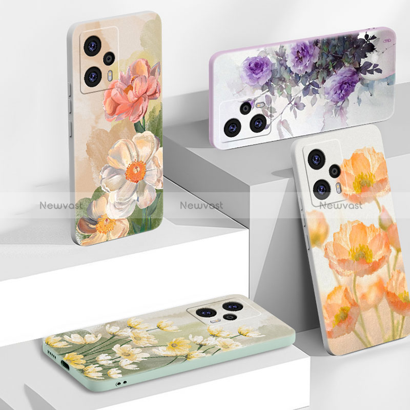 Silicone Candy Rubber Flowers Soft Case for Xiaomi Poco F5 5G