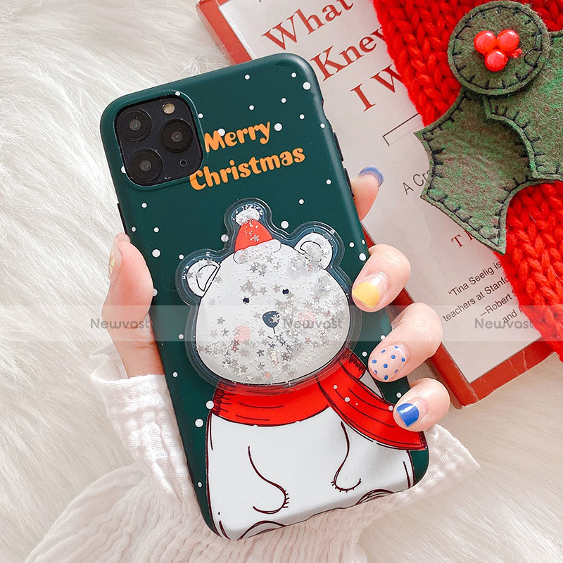 Silicone Candy Rubber Gel Christmas Pattern Soft Case Cover C01 for Apple iPhone 11 Pro Max Green