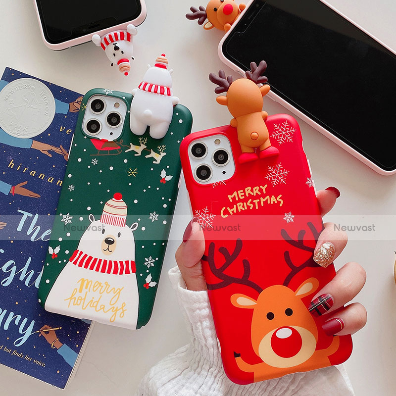 Silicone Candy Rubber Gel Christmas Pattern Soft Case Cover C02 for Apple iPhone 11 Pro