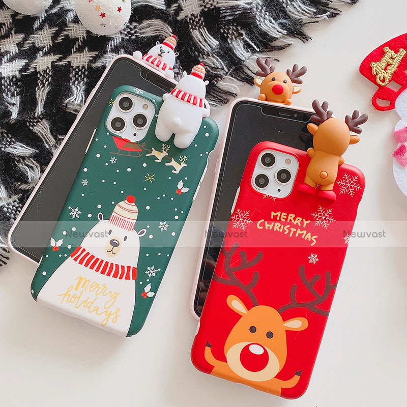 Silicone Candy Rubber Gel Christmas Pattern Soft Case Cover C02 for Apple iPhone 11 Pro Max