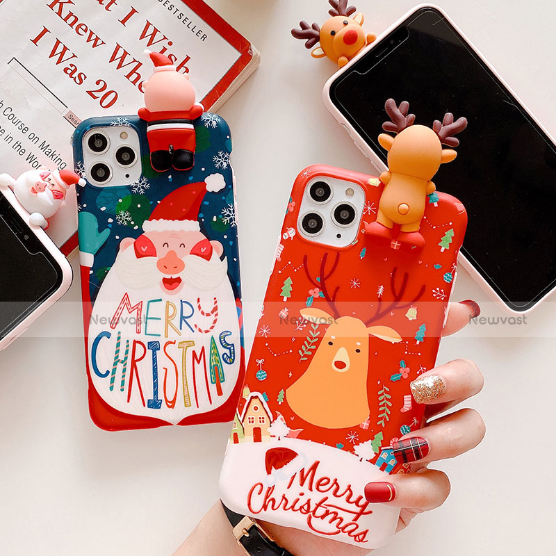 Silicone Candy Rubber Gel Christmas Pattern Soft Case Cover C03 for Apple iPhone 11 Pro Max