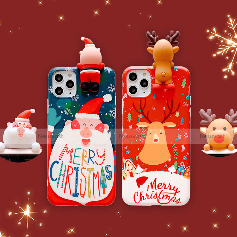 Silicone Candy Rubber Gel Christmas Pattern Soft Case Cover C03 for Apple iPhone 11 Pro Max